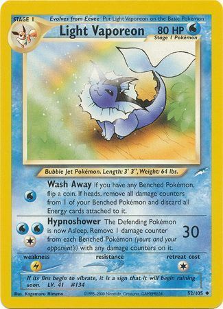 Light Vaporeon (52/105) [Neo Destiny Unlimited] | Arkham Games and Comics