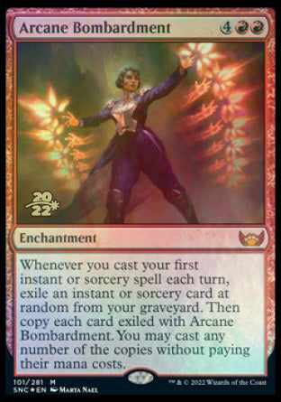 Arcane Bombardment [Streets of New Capenna Prerelease Promos] | Arkham Games and Comics