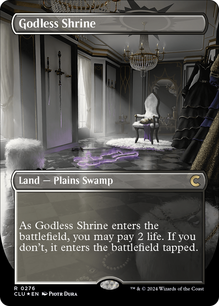 Godless Shrine (Borderless) [Ravnica: Clue Edition] | Arkham Games and Comics