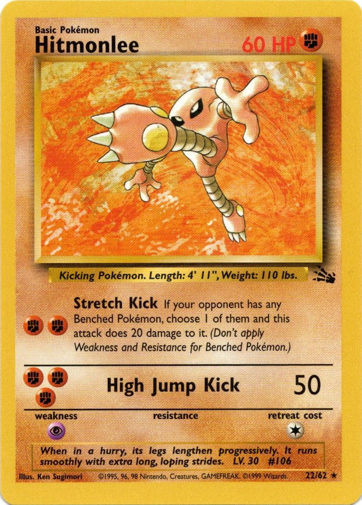 Hitmonlee (22/62) [Fossil Unlimited] | Arkham Games and Comics
