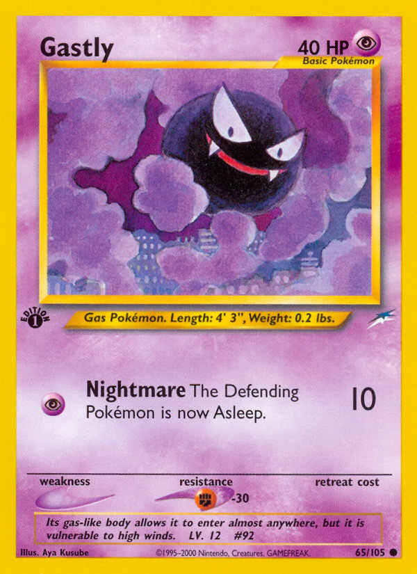 Gastly (65/105) [Neo Destiny 1st Edition] | Arkham Games and Comics