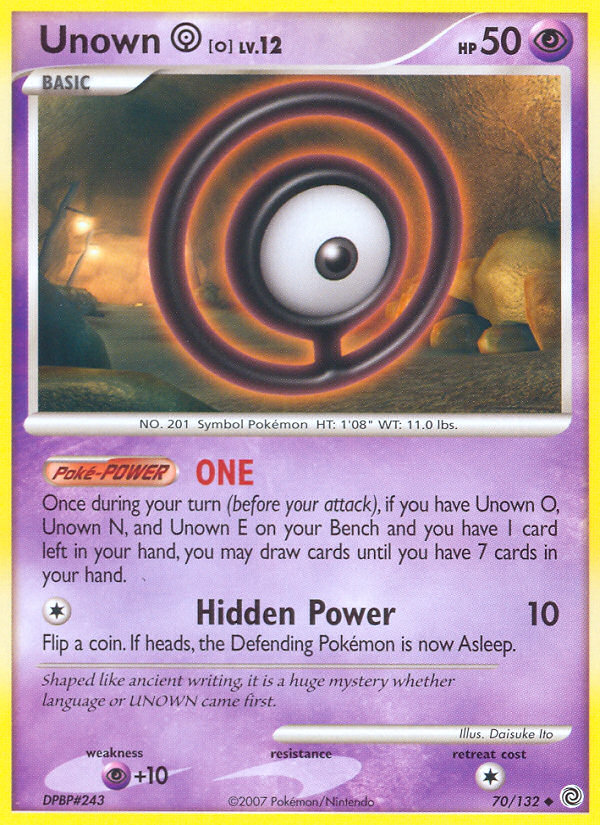 Unown O (70/132) [Diamond & Pearl: Secret Wonders] | Arkham Games and Comics