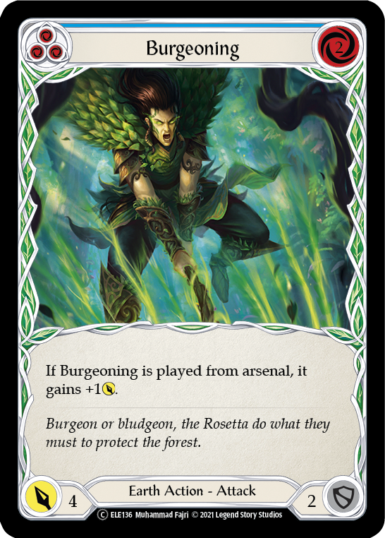 Burgeoning (Blue) [U-ELE136] (Tales of Aria Unlimited)  Unlimited Rainbow Foil | Arkham Games and Comics