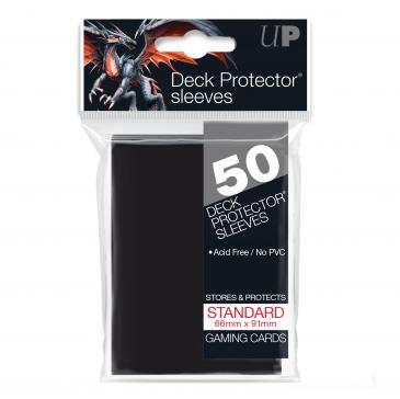 50ct Black Standard Deck Protectors | Arkham Games and Comics