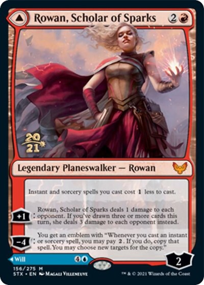 Rowan, Scholar of Sparks // Will, Scholar of Frost [Strixhaven: School of Mages Prerelease Promos] | Arkham Games and Comics