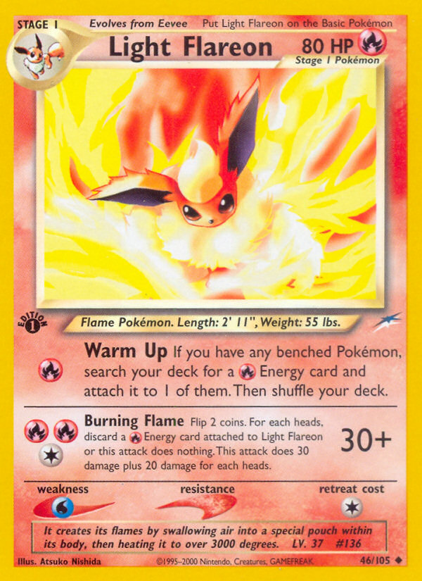 Light Flareon (46/105) [Neo Destiny 1st Edition] | Arkham Games and Comics