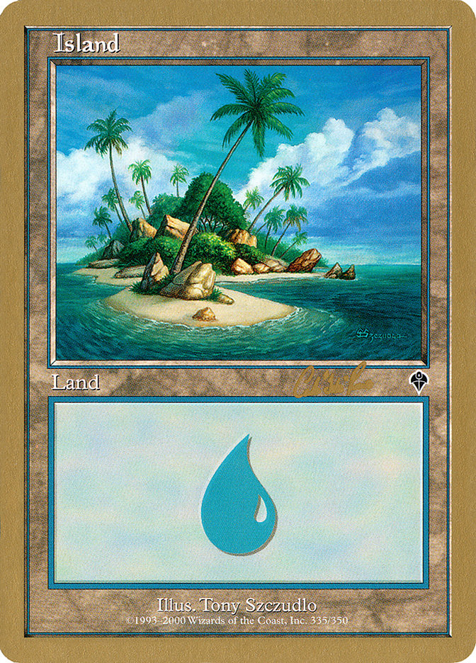 Island (cr335a) (Carlos Romao) [World Championship Decks 2002] | Arkham Games and Comics