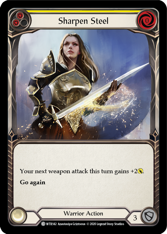 Sharpen Steel (Yellow) [U-WTR142] (Welcome to Rathe Unlimited)  Unlimited Rainbow Foil | Arkham Games and Comics