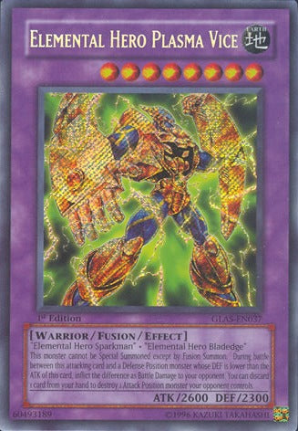 Elemental Hero Plasma Vice [GLAS-EN037] Secret Rare | Arkham Games and Comics