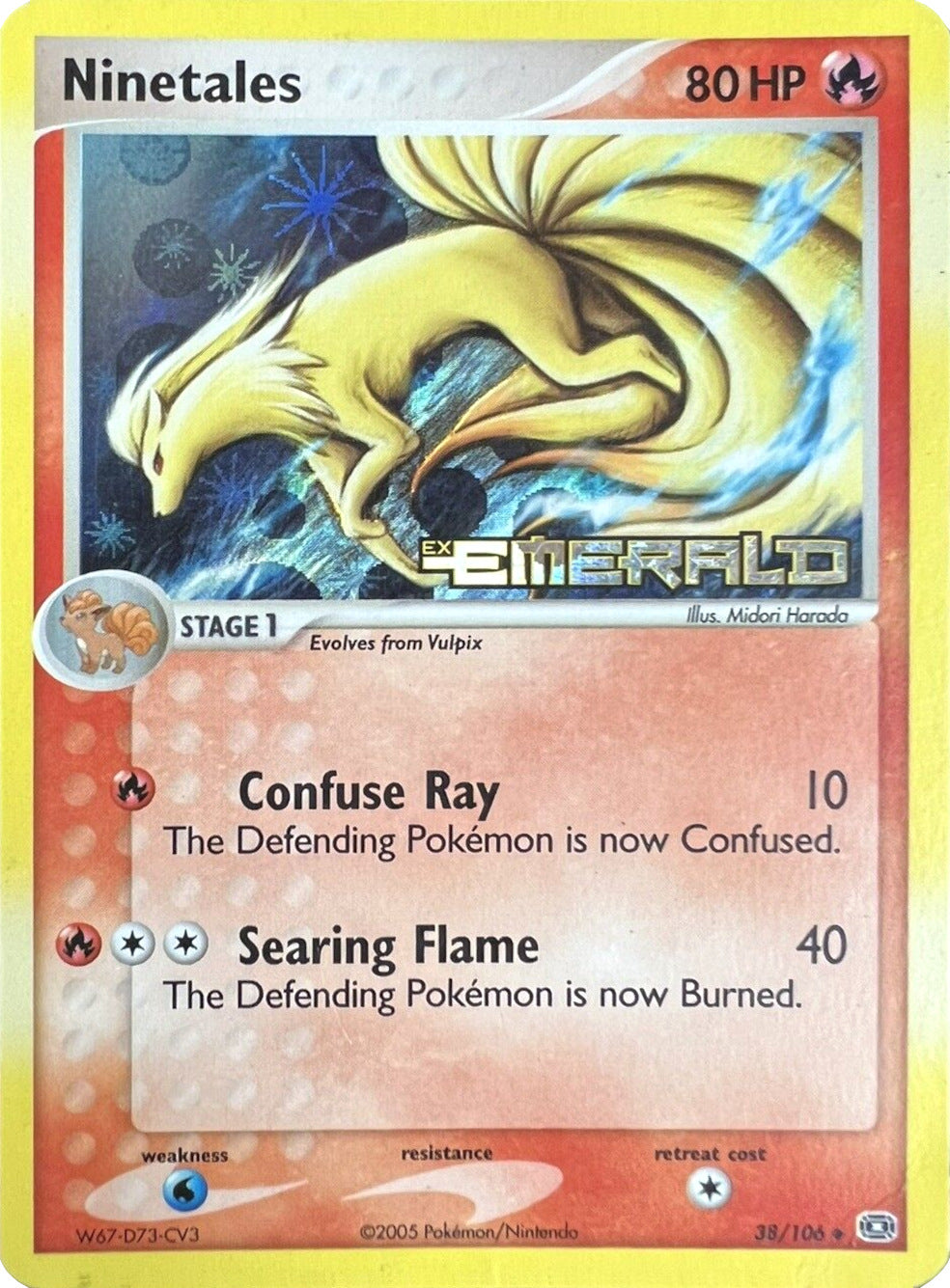 Ninetales (38/106) (Stamped) [EX: Emerald] | Arkham Games and Comics