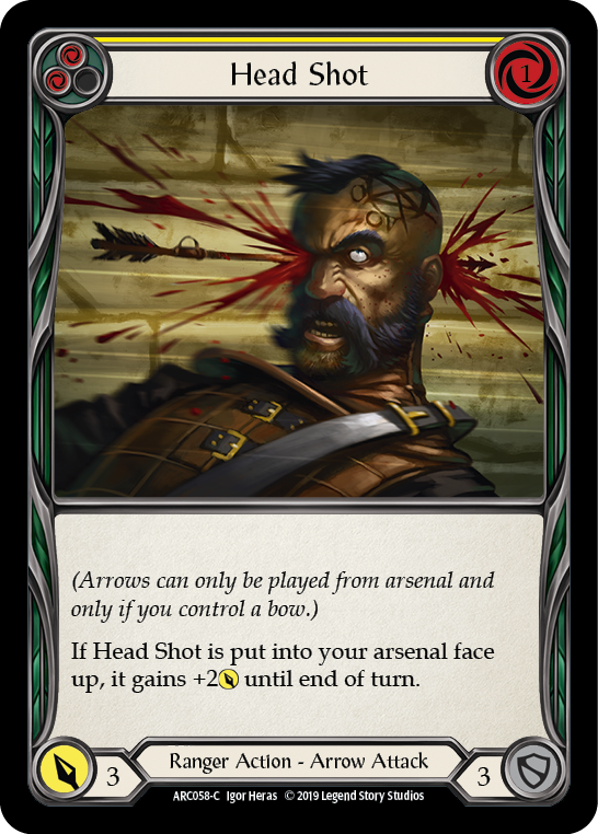 Head Shot (Yellow) [ARC058-C] (Arcane Rising)  1st Edition Normal | Arkham Games and Comics