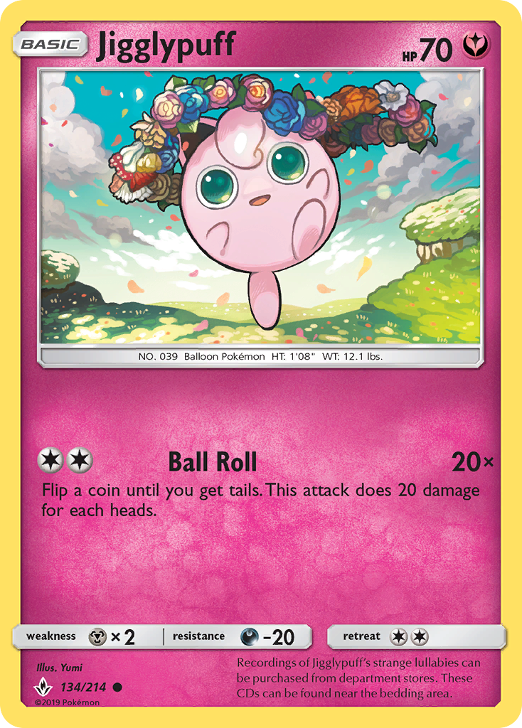 Jigglypuff (134/214) [Sun & Moon: Unbroken Bonds] | Arkham Games and Comics