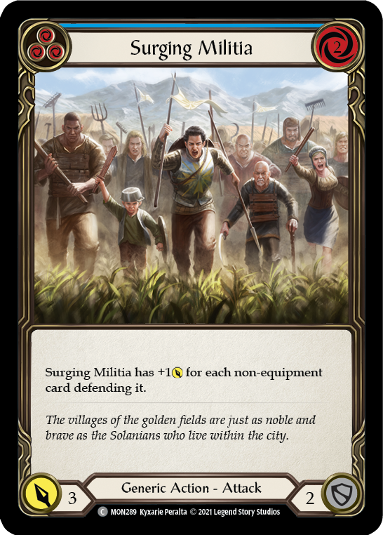 Surging Militia (Blue) [MON289-RF] (Monarch)  1st Edition Rainbow Foil | Arkham Games and Comics