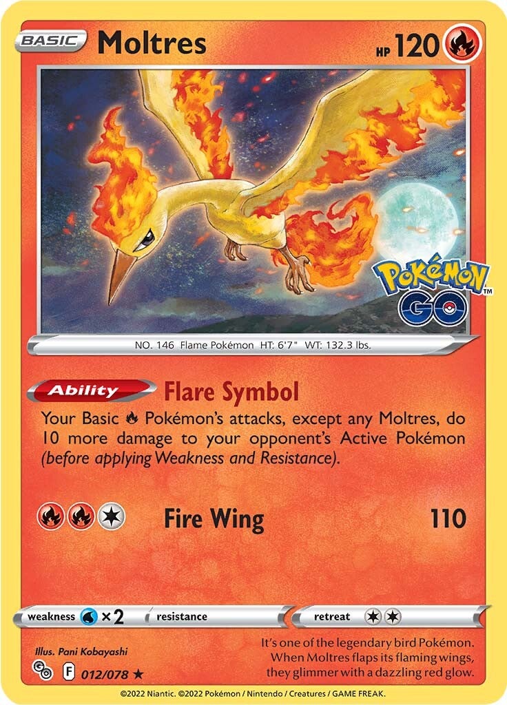 Moltres (012/078) [Pokémon GO] | Arkham Games and Comics