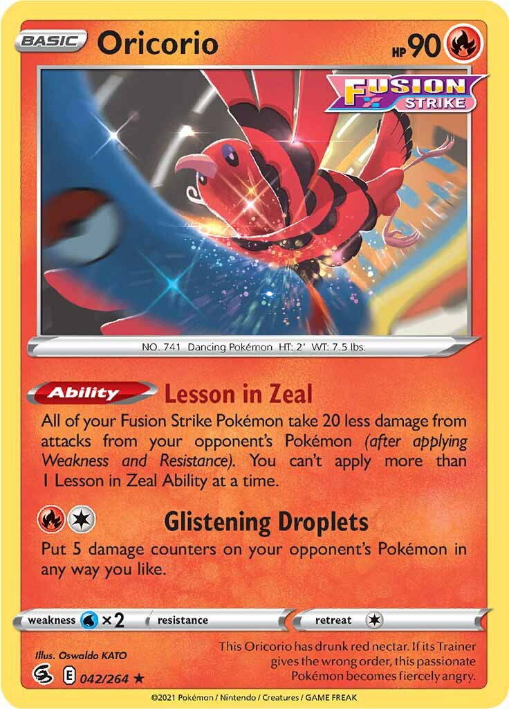 Oricorio (042/264) [Sword & Shield: Fusion Strike] | Arkham Games and Comics