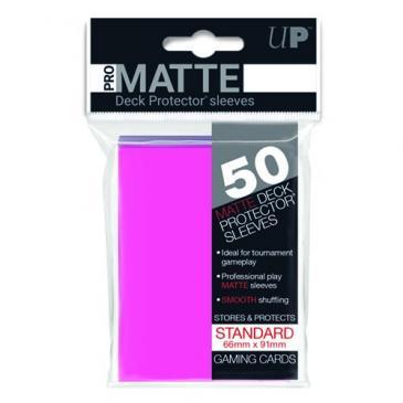 50ct Pro-Matte Bright Pink Standard Deck Protectors | Arkham Games and Comics