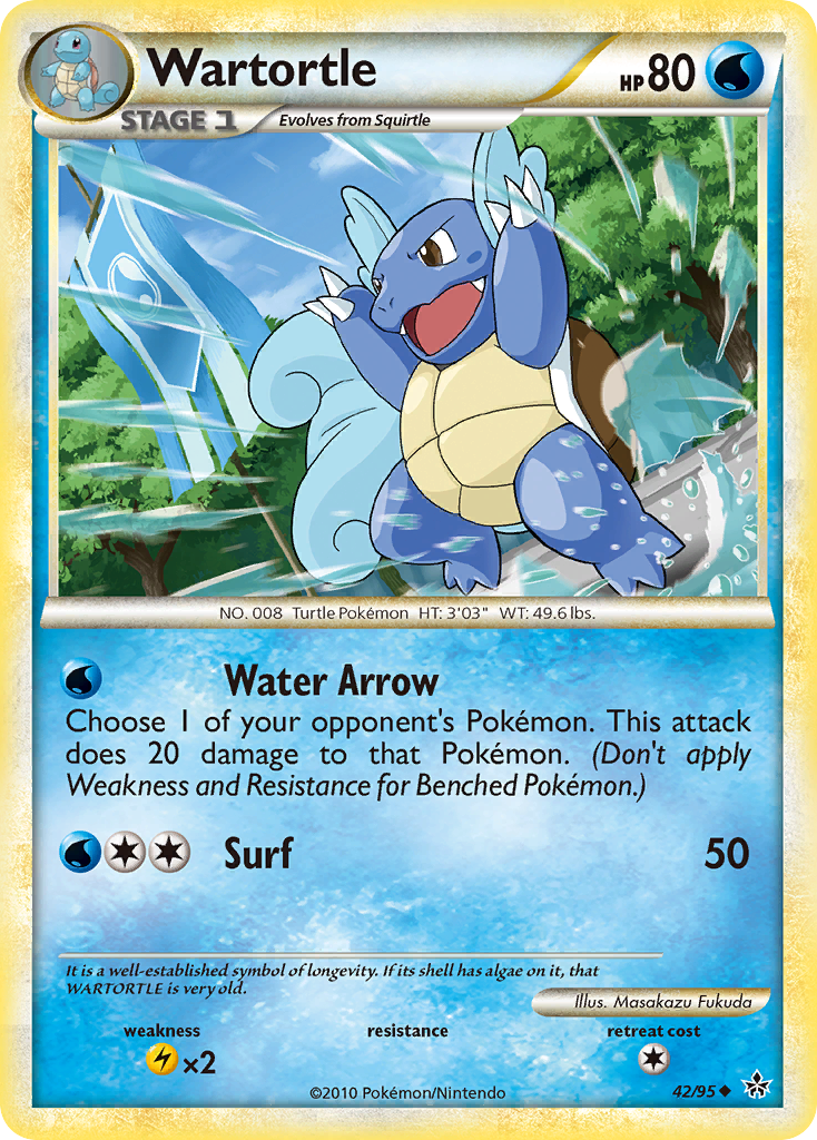 Wartortle (42/95) [HeartGold & SoulSilver: Unleashed] | Arkham Games and Comics