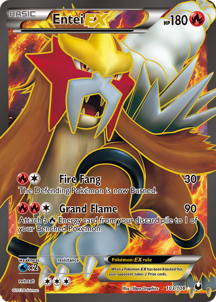 Entei EX (103/108) [Black & White: Dark Explorers] | Arkham Games and Comics