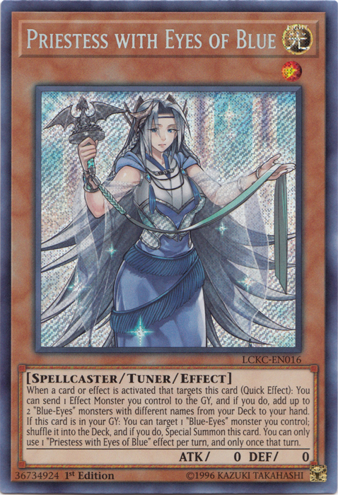 Priestess with Eyes of Blue [LCKC-EN016] Secret Rare | Arkham Games and Comics