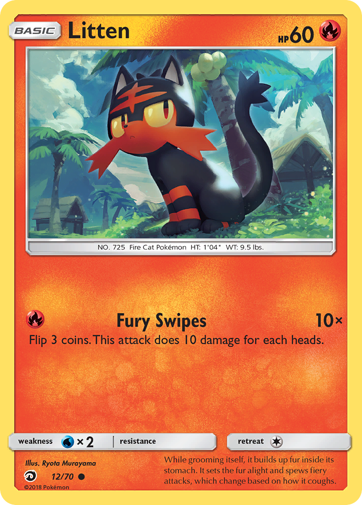 Litten (12/70) [Sun & Moon: Dragon Majesty] | Arkham Games and Comics