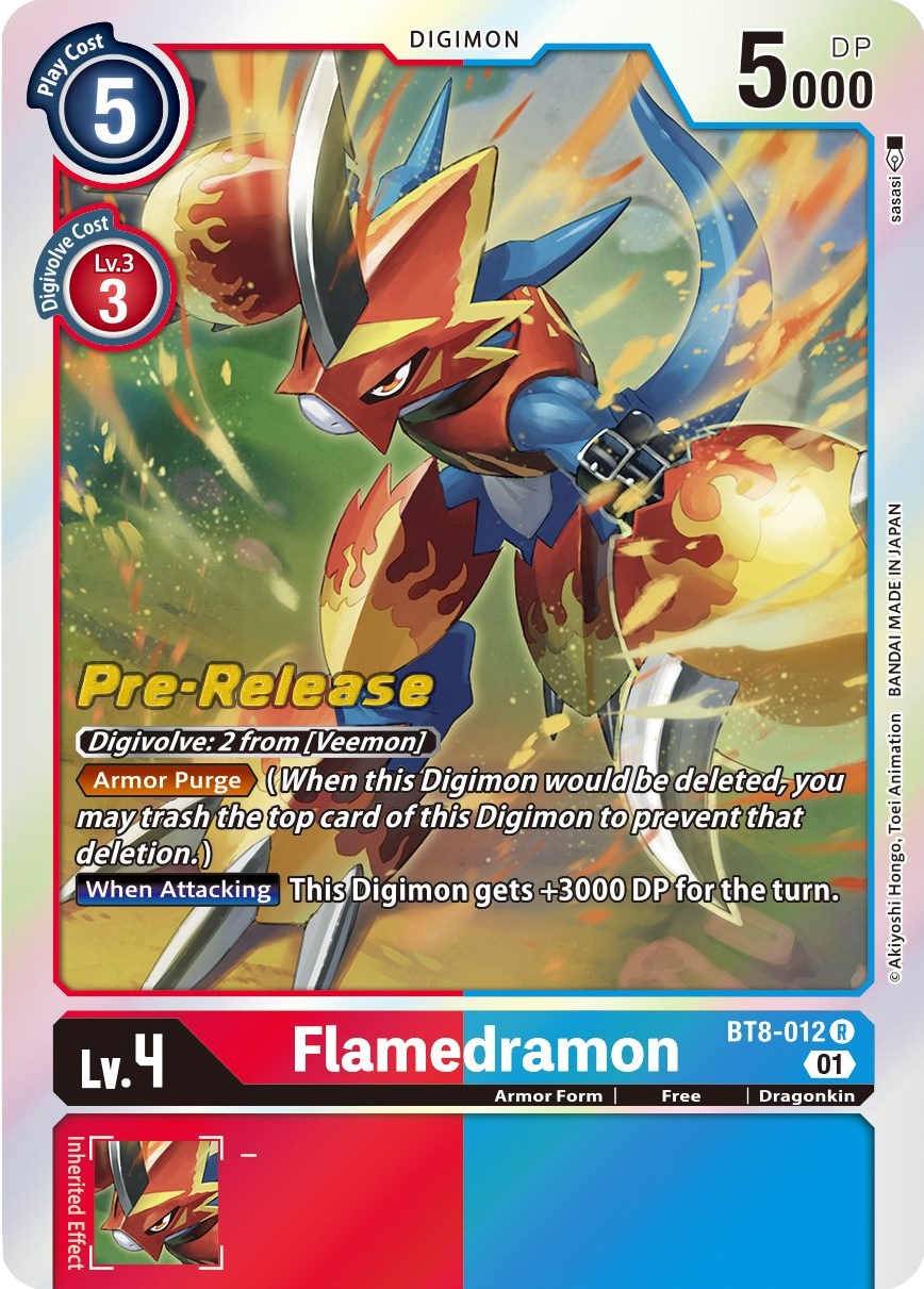 Flamedramon [BT8-012] [New Awakening Pre-Release Cards] | Arkham Games and Comics