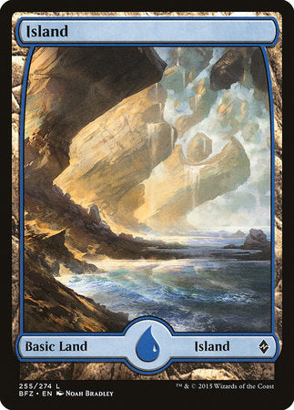 Island (255) - Full Art [Battle for Zendikar] | Arkham Games and Comics