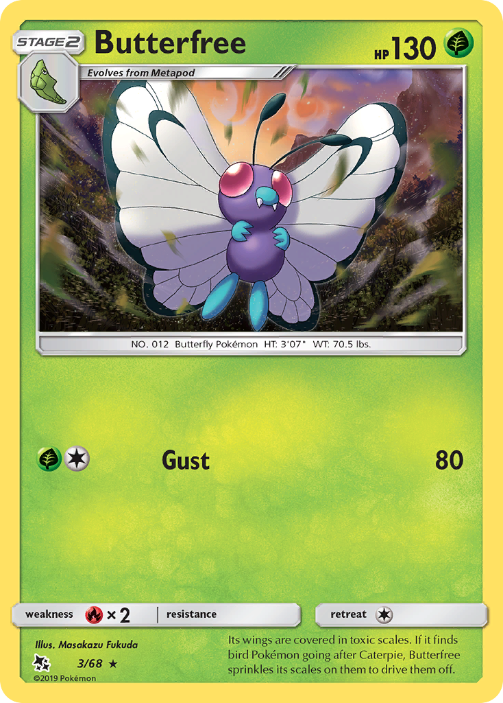 Butterfree (3/68) [Sun & Moon: Hidden Fates] | Arkham Games and Comics