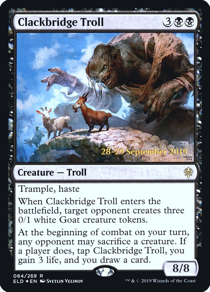 Clackbridge Troll  [Throne of Eldraine Prerelease Promos] | Arkham Games and Comics