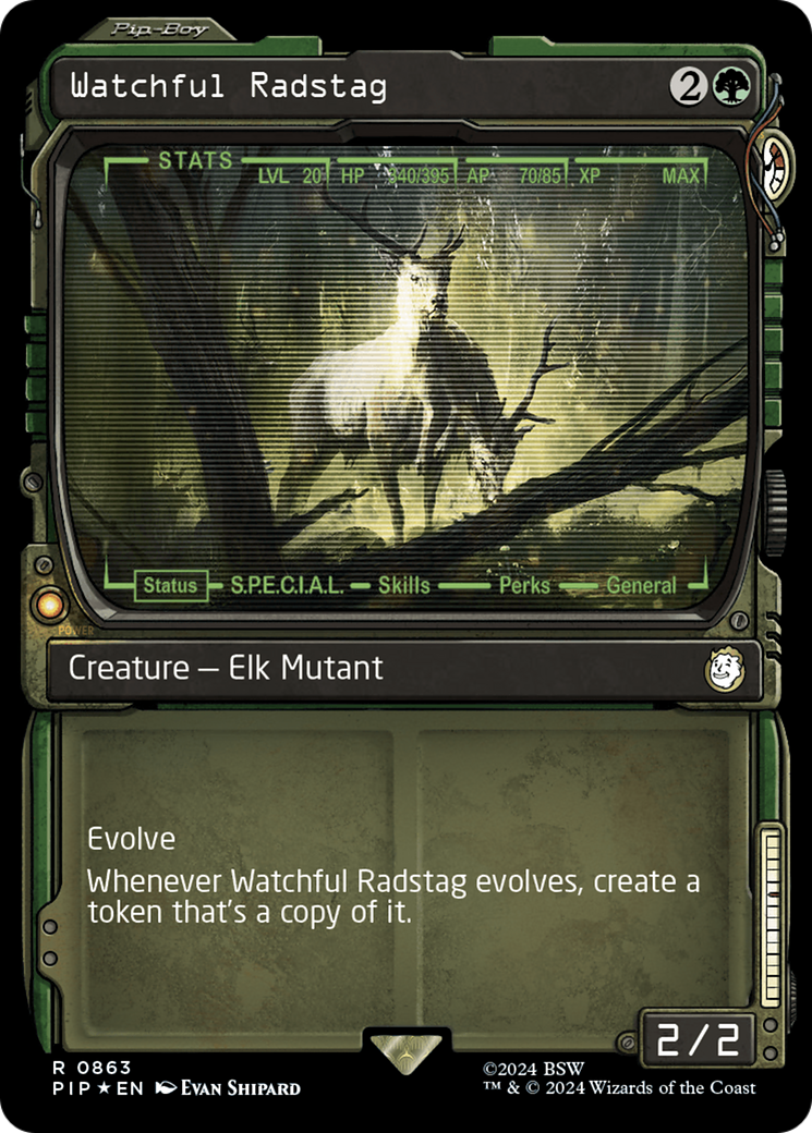 Watchful Radstag (Showcase) (Surge Foil) [Fallout] | Arkham Games and Comics