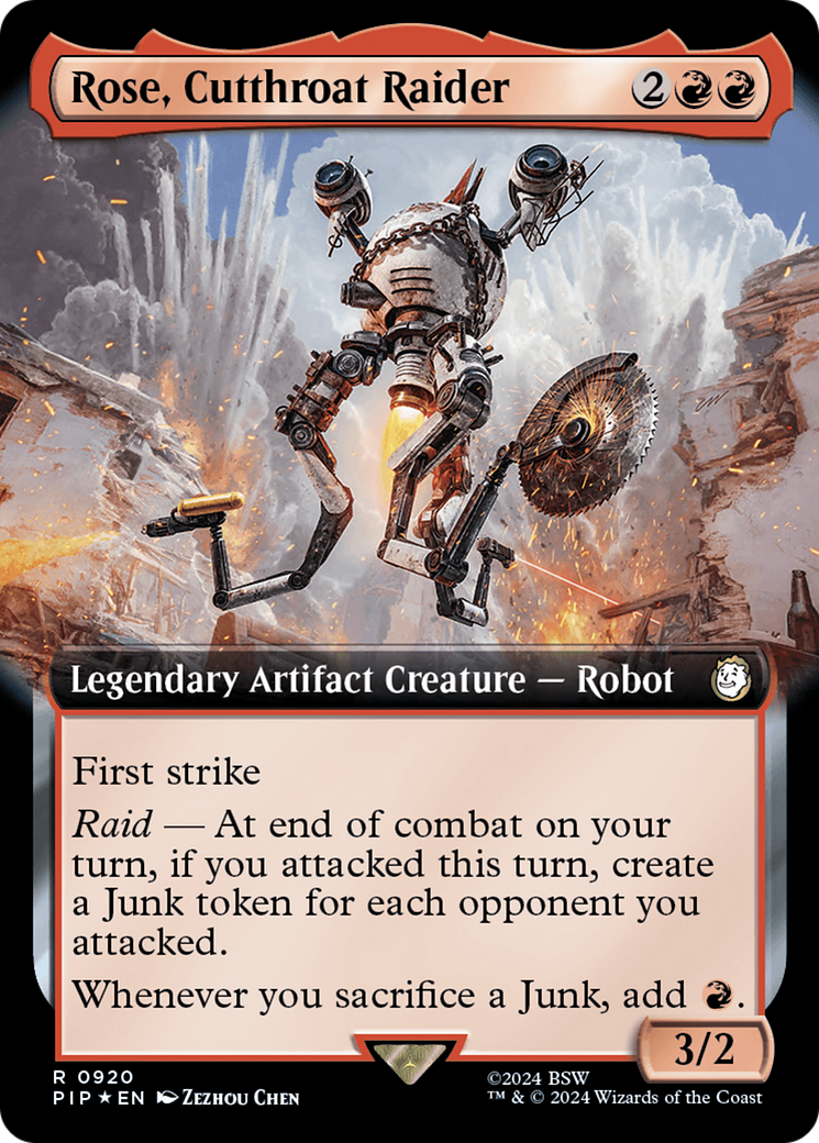 Rose, Cutthroat Raider (Extended Art) (Surge Foil) [Fallout] | Arkham Games and Comics