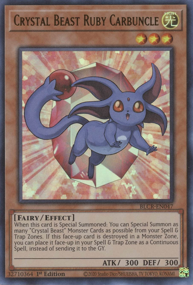 Crystal Beast Ruby Carbuncle [BLCR-EN047] Ultra Rare | Arkham Games and Comics