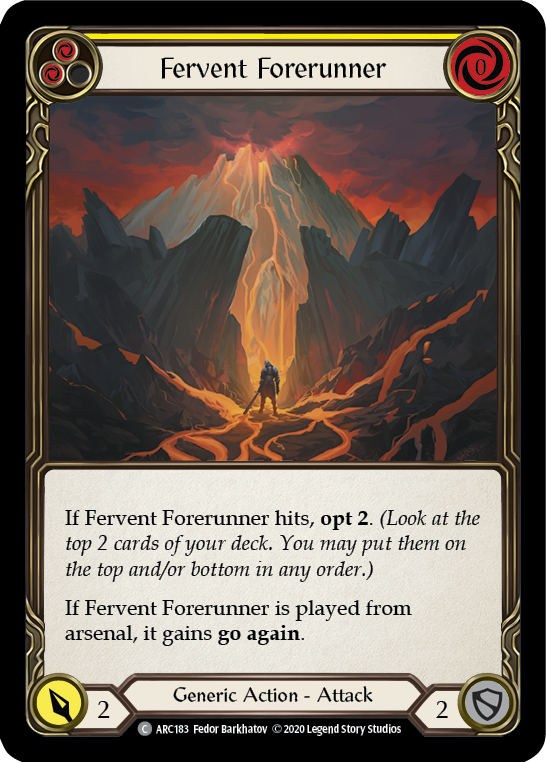 Fervent Forerunner (Yellow) [U-ARC183] (Arcane Rising Unlimited)  Unlimited Rainbow Foil | Arkham Games and Comics