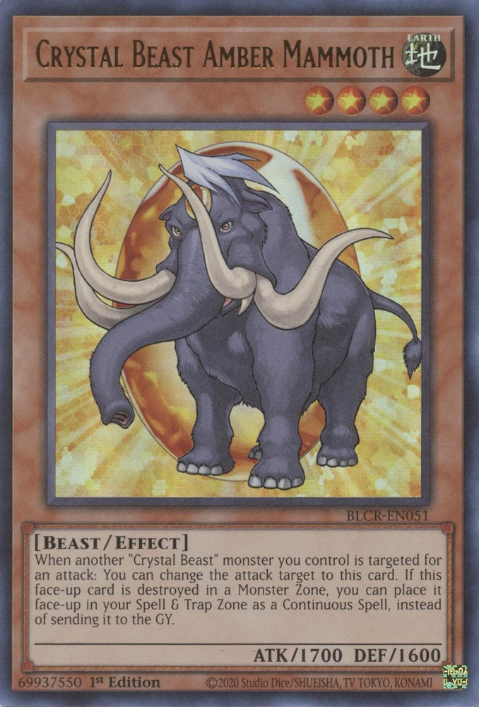 Crystal Beast Amber Mammoth [BLCR-EN051] Ultra Rare | Arkham Games and Comics