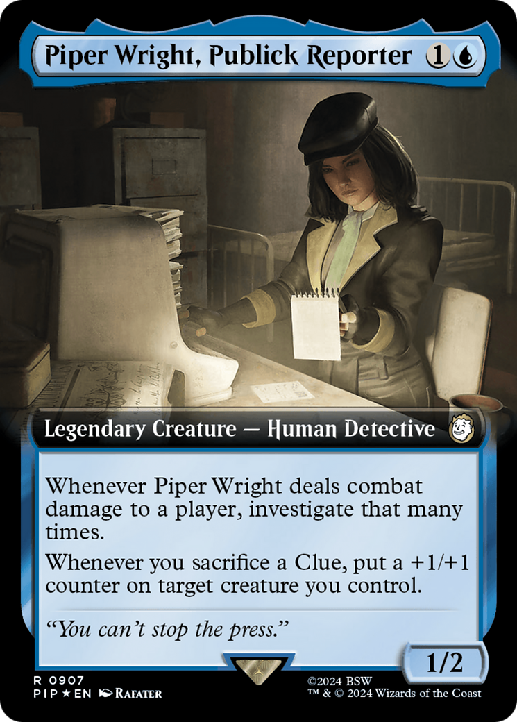 Piper Wright, Publick Reporter (Extended Art) (Surge Foil) [Fallout] | Arkham Games and Comics