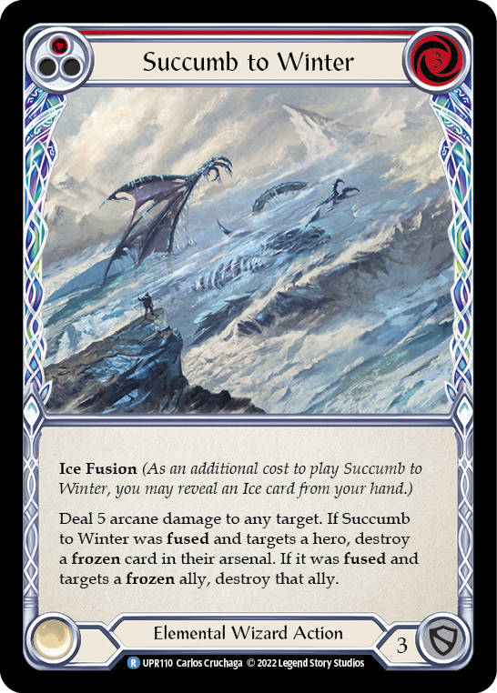 Succumb to Winter (Red) [UPR110] (Uprising)  Rainbow Foil | Arkham Games and Comics