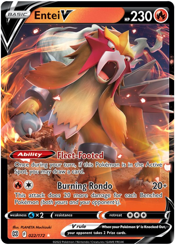 Entei V (022/172) [Sword & Shield: Brilliant Stars] | Arkham Games and Comics