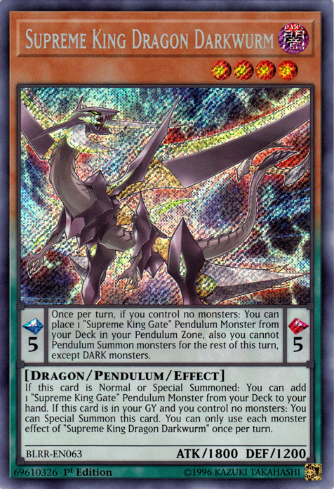 Supreme King Dragon Darkwurm [BLRR-EN063] Secret Rare | Arkham Games and Comics