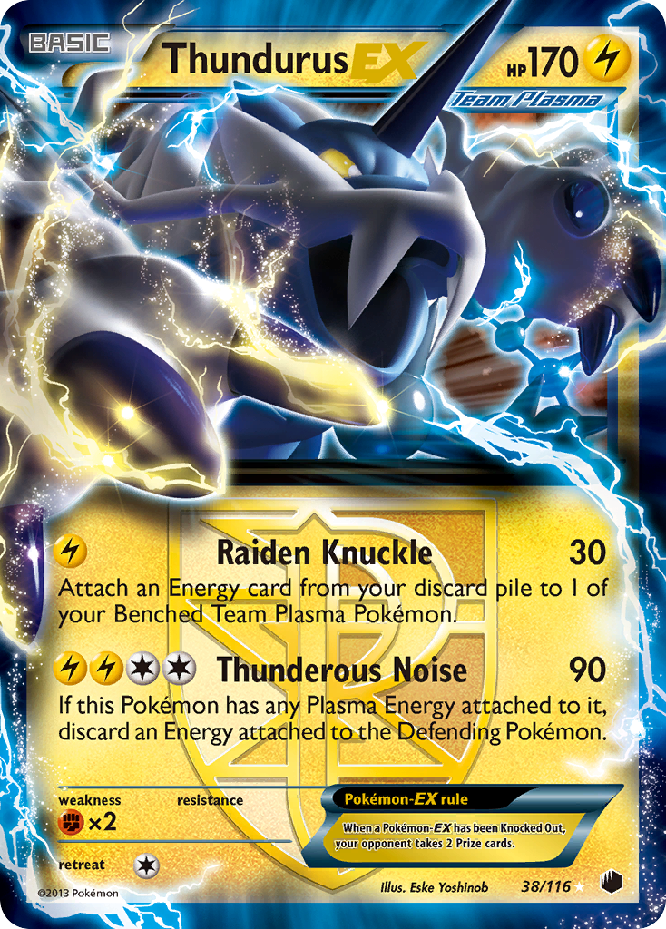 Thundurus EX (38/116) [Black & White: Plasma Freeze] | Arkham Games and Comics