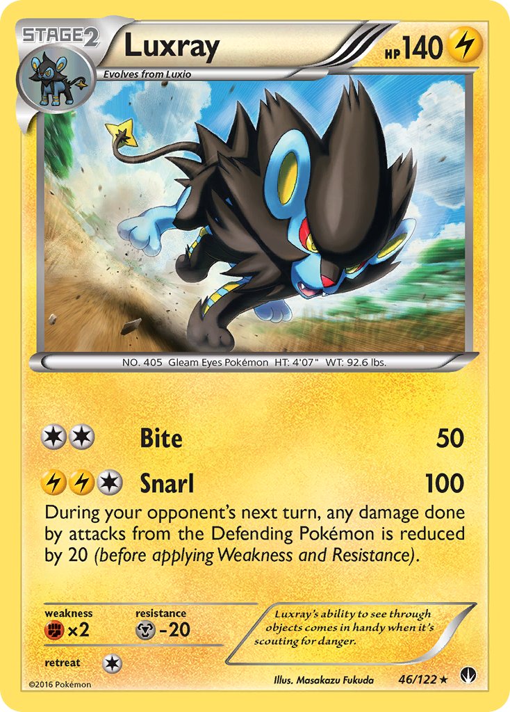 Luxray (46/122) (Cracked Ice Holo) [XY: BREAKpoint] | Arkham Games and Comics