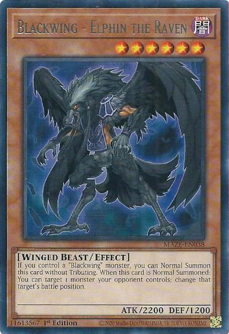 Blackwing - Elphin the Raven [MAZE-EN038] Rare | Arkham Games and Comics