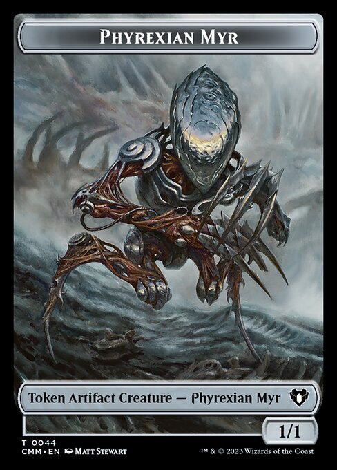 Human Soldier // Phyrexian Myr Double-Sided Token [Commander Masters Tokens] | Arkham Games and Comics