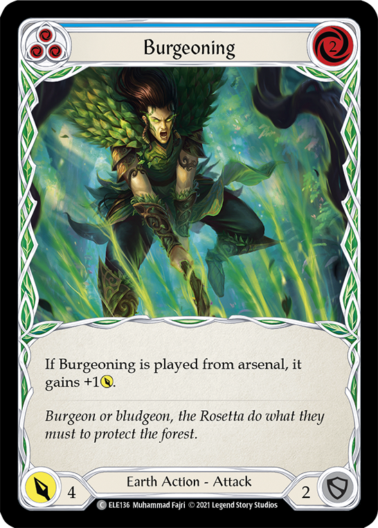 Burgeoning (Blue) [ELE136] (Tales of Aria)  1st Edition Rainbow Foil | Arkham Games and Comics