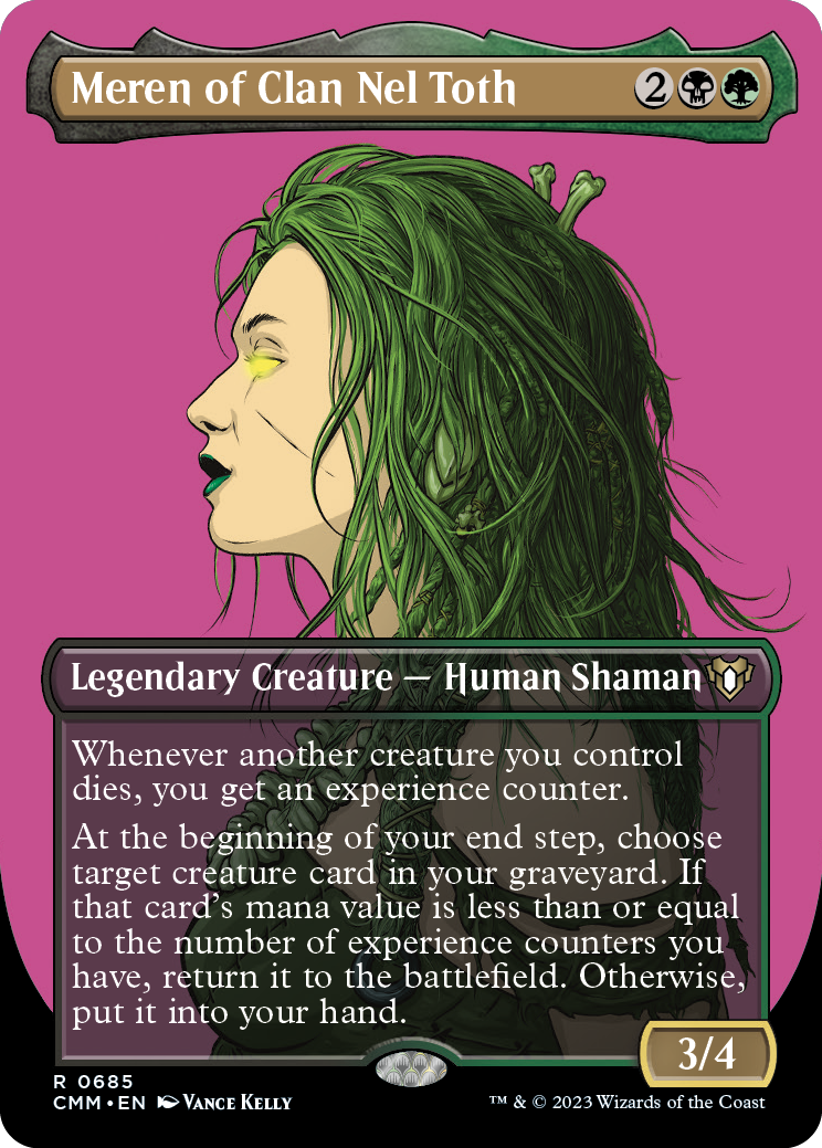 Meren of Clan Nel Toth (Borderless Profile) [Commander Masters] | Arkham Games and Comics