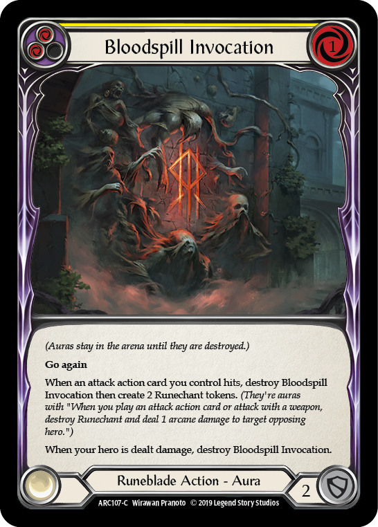 Bloodspill Invocation (Yellow) [ARC107-C] (Arcane Rising)  1st Edition Normal | Arkham Games and Comics