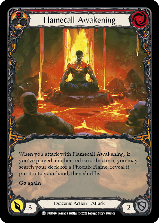 Flamecall Awakening (Extended Art) [UPR096] (Uprising)  Rainbow Foil | Arkham Games and Comics