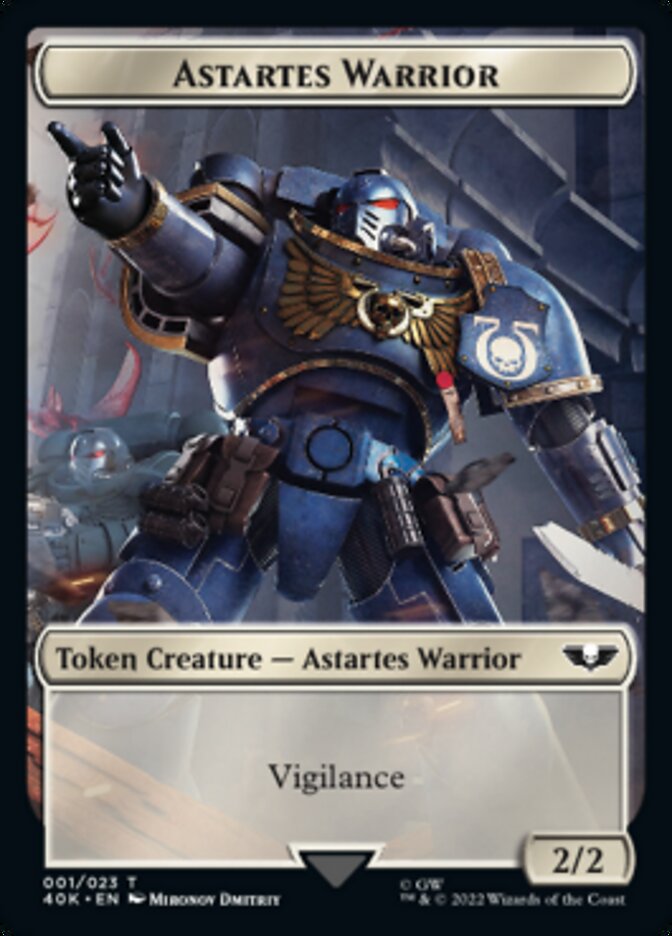 Astartes Warrior // Clue Double-sided Token (Surge Foil) [Universes Beyond: Warhammer 40,000 Tokens] | Arkham Games and Comics