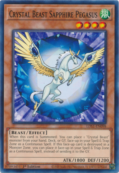 Crystal Beast Sapphire Pegasus [LDS1-EN098] Common | Arkham Games and Comics