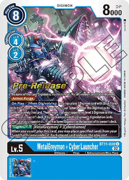 MetalGreymon + Cyber Launcher [BT11-030] [Dimensional Phase Pre-Release Promos] | Arkham Games and Comics