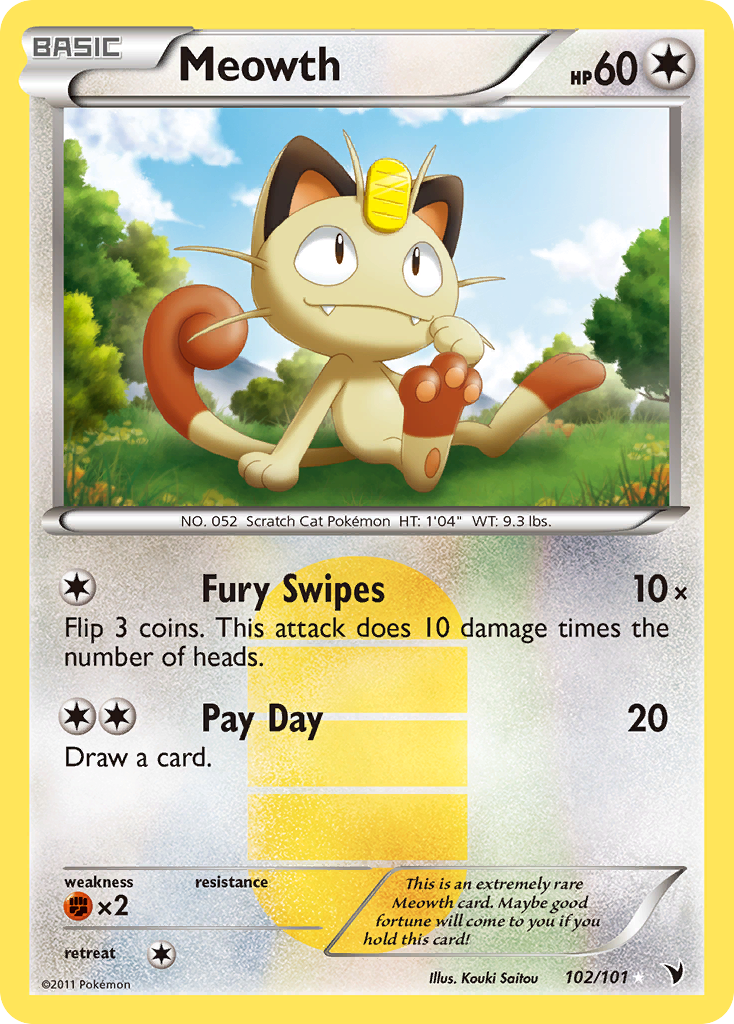 Meowth (102/101) [Black & White: Noble Victories] | Arkham Games and Comics
