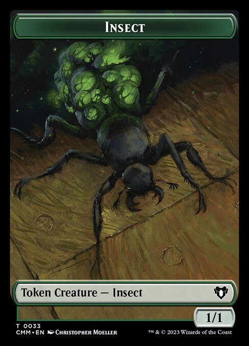 Spirit (0039) // Insect Double-Sided Token [Commander Masters Tokens] | Arkham Games and Comics